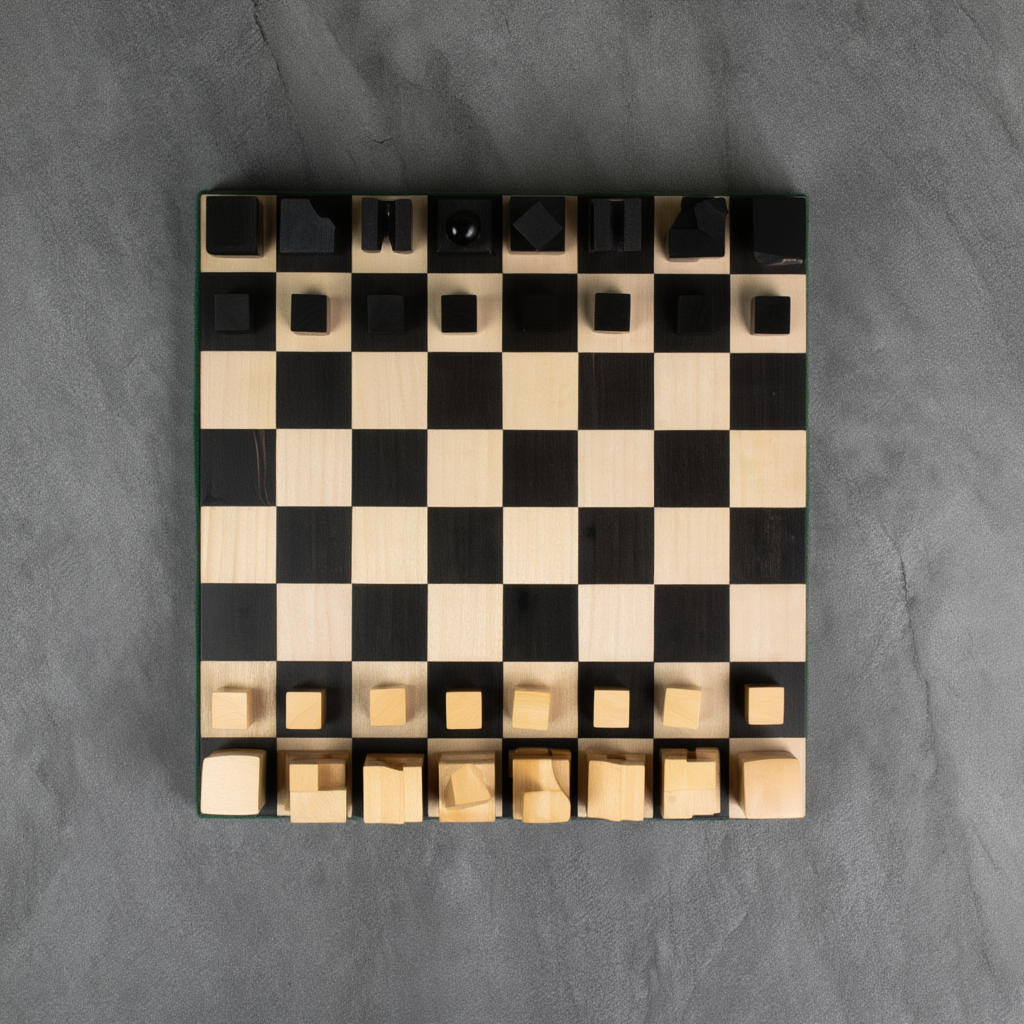 Jeu d'Échecs en Bois | Échiquier avec Pièces Sculptées et Finition Mate | Élégant pour Passionnés