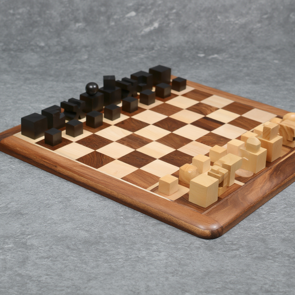 Échiquier Chic | Jeu d'Échecs en Bois avec Finition Mate | Élégance et Raffinement pour Passionnés
