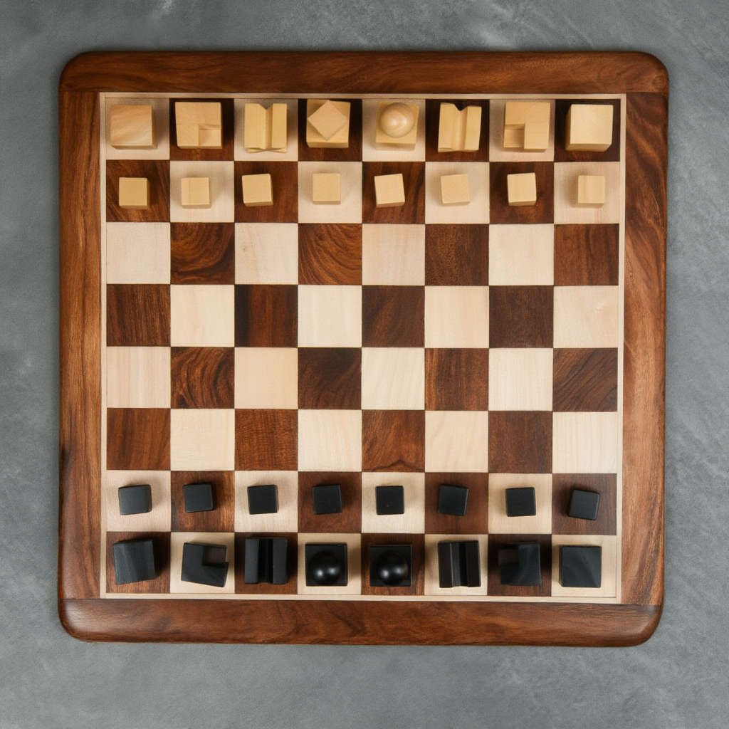 Échiquier Chic | Jeu d'Échecs en Bois avec Finition Mate | Élégance et Raffinement pour Passionnés