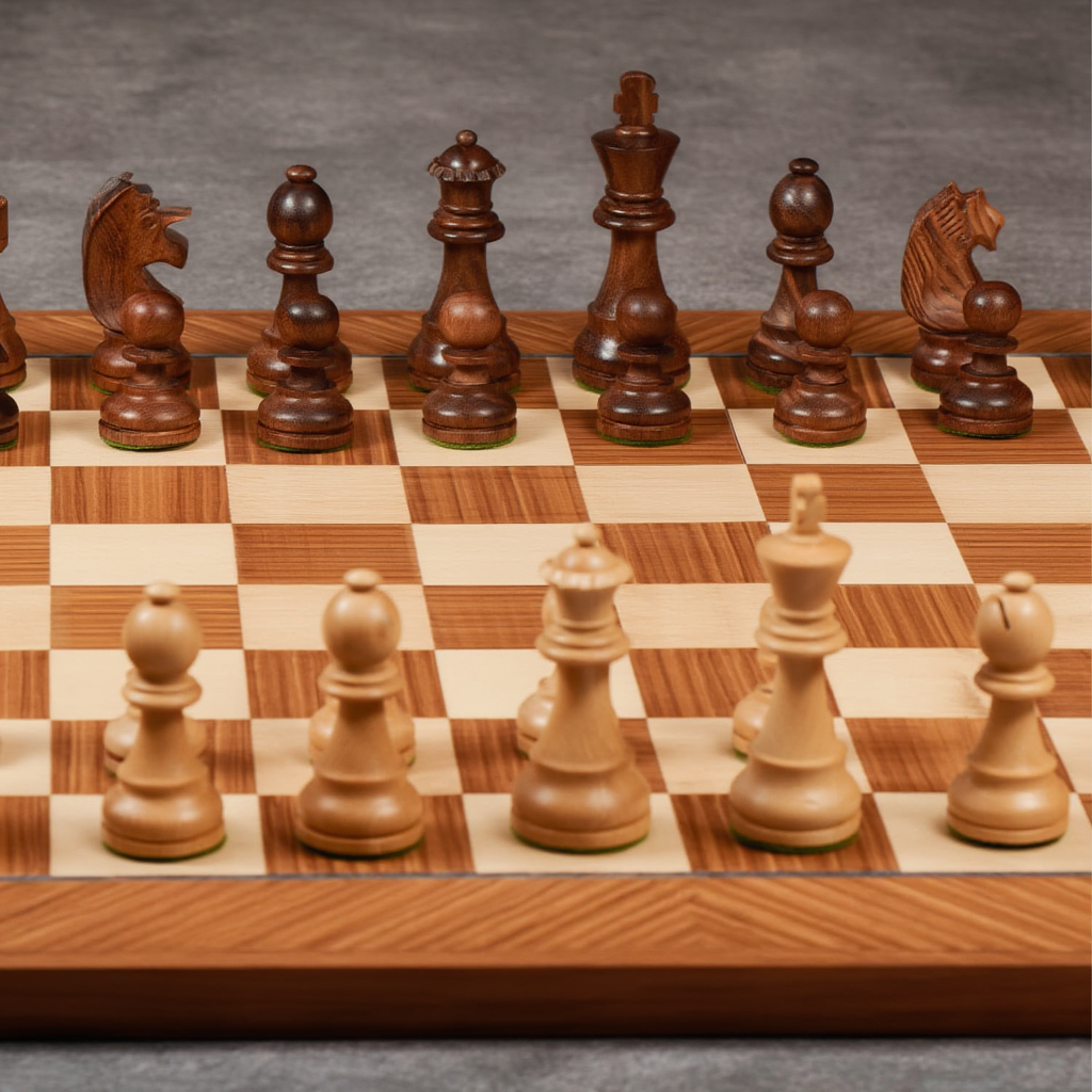 Jeu d'Échecs en Bois de Sheesham | Échiquier en Bois avec Pièces Pondérées | Idéal pour Passionnés