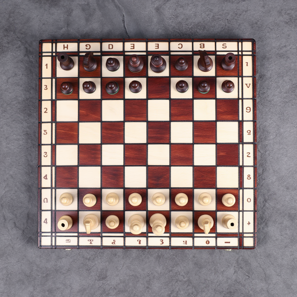 Échiquier en Bois avec Finition Mate | Design Élégant pour Passionnés de Jeux