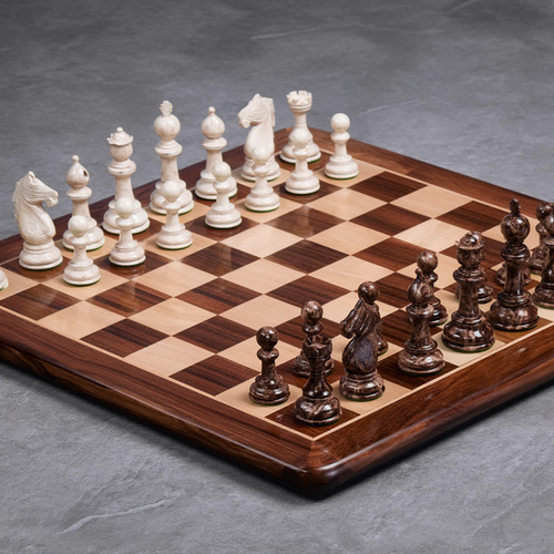 Coffret de Jeu d'Echecs en Marbre avec Pieces Peintes | Echiquier Élégant pour Parties Mémorables