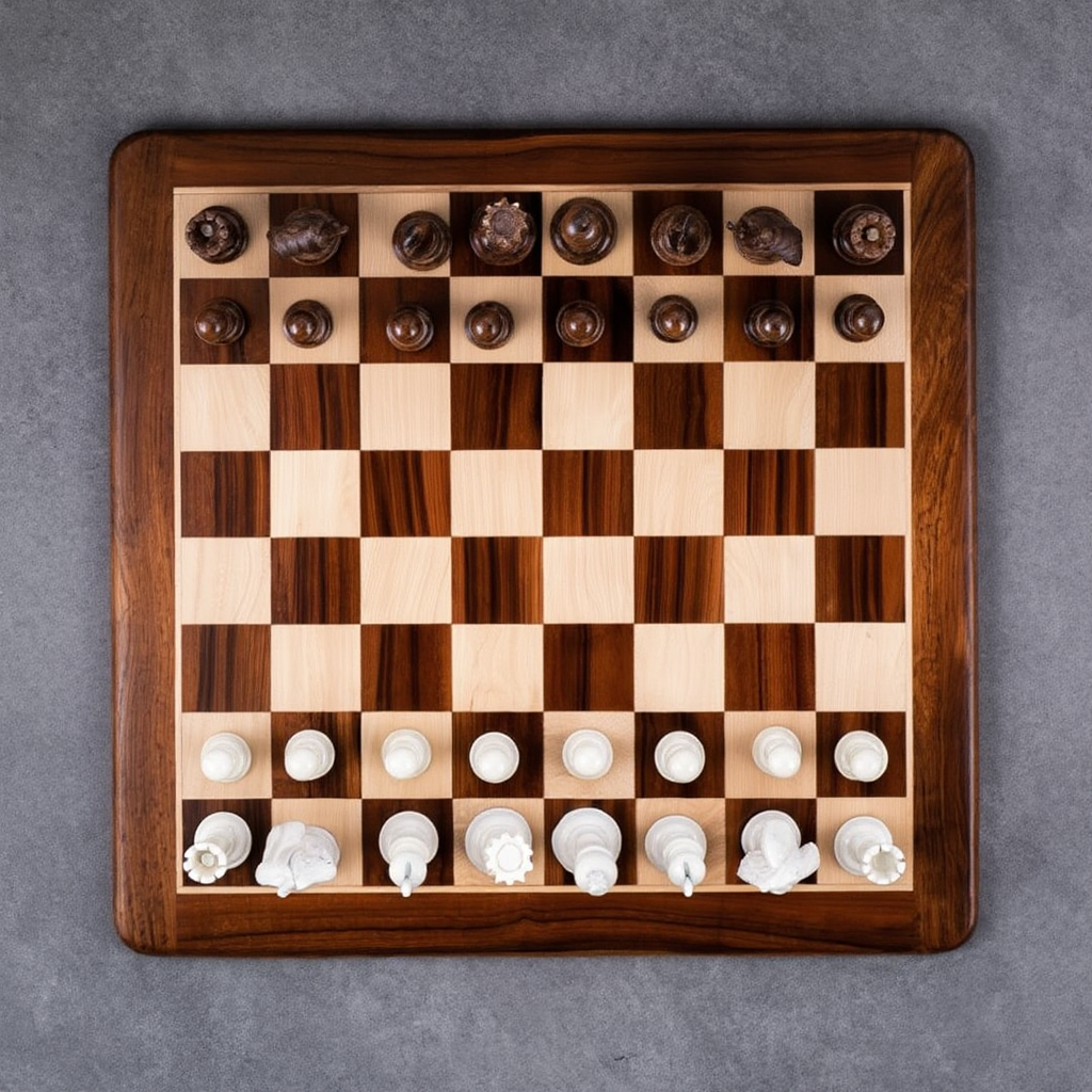 Coffret de Jeu d'Echecs en Marbre avec Pieces Peintes | Echiquier Élégant pour Parties Mémorables