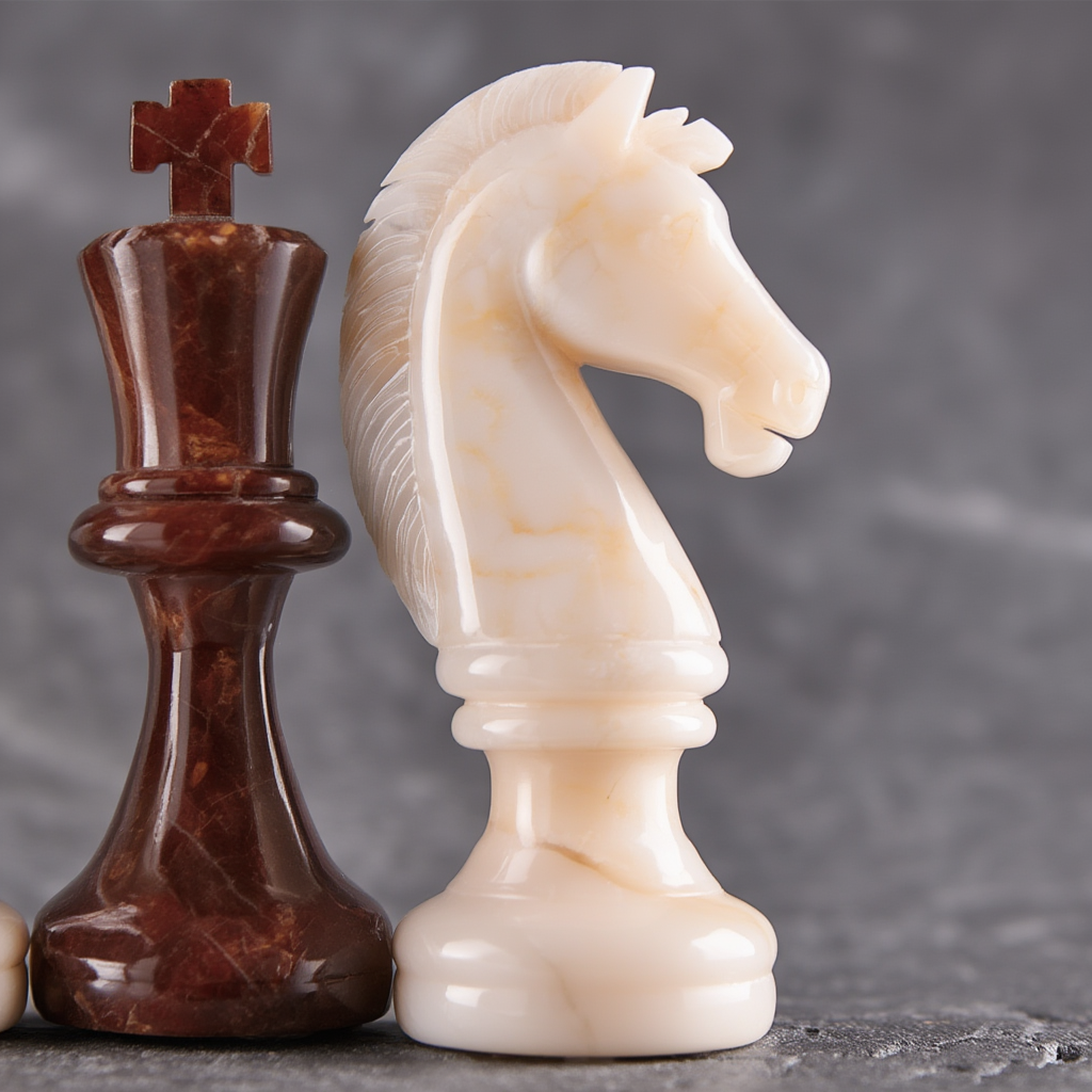 Echiquier en Bois de Frêne | Jeu d'Échecs avec Pièces Sculptées |Expérience de Jeu Unique