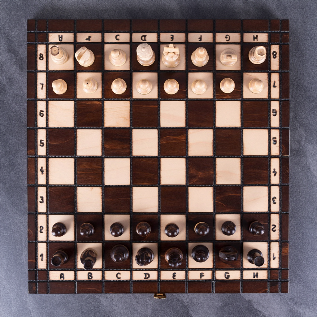 Échiquier en Bois de Charme | Ensemble d'Échecs Sculpté avec Compartiment de Rangement