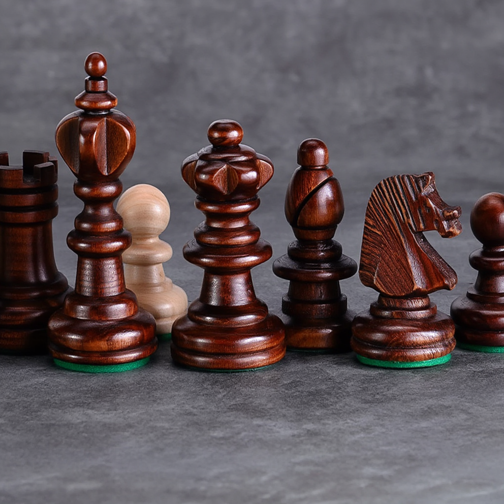 Échiquier en Bois de Charme | Ensemble d'Échecs Sculpté avec Compartiment de Rangement