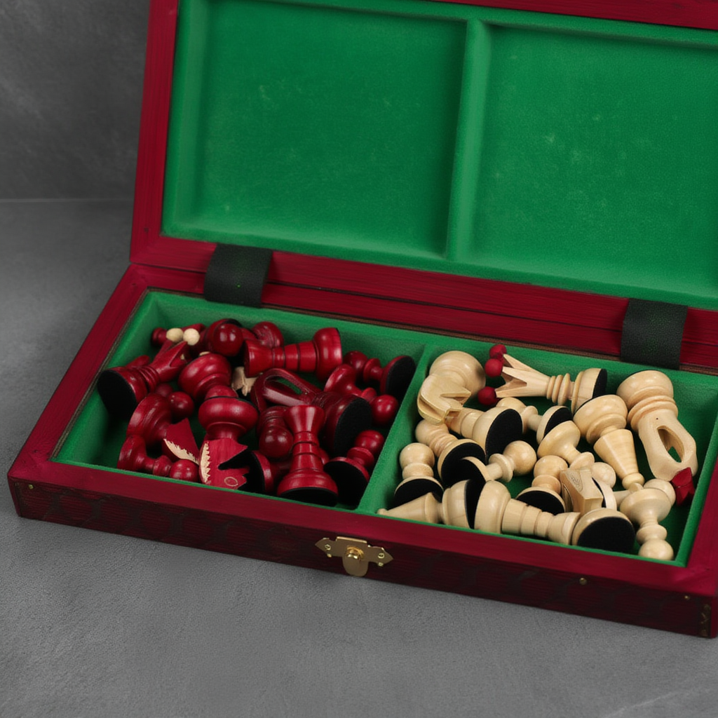 Jeu d'Échecs en Bois d'Acacia et Buis avec Finition Mate | Élégance et Durabilité pour Passionnés