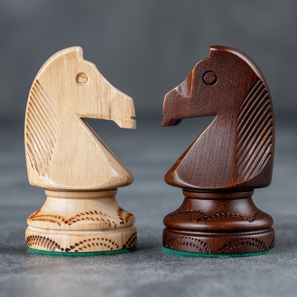 Échiquier en Bois Pliant avec Pièces Sculptées | Design Élégant pour Passionnés d'Échecs