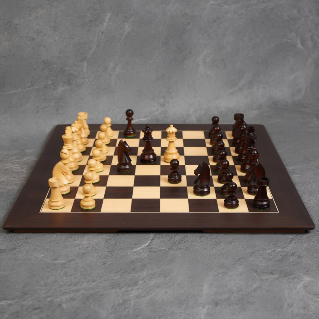 Ensemble d'Échecs en Bois Wengé et Sycomore avec Pièces en Buis – Jeu d'Échec Traditionnel