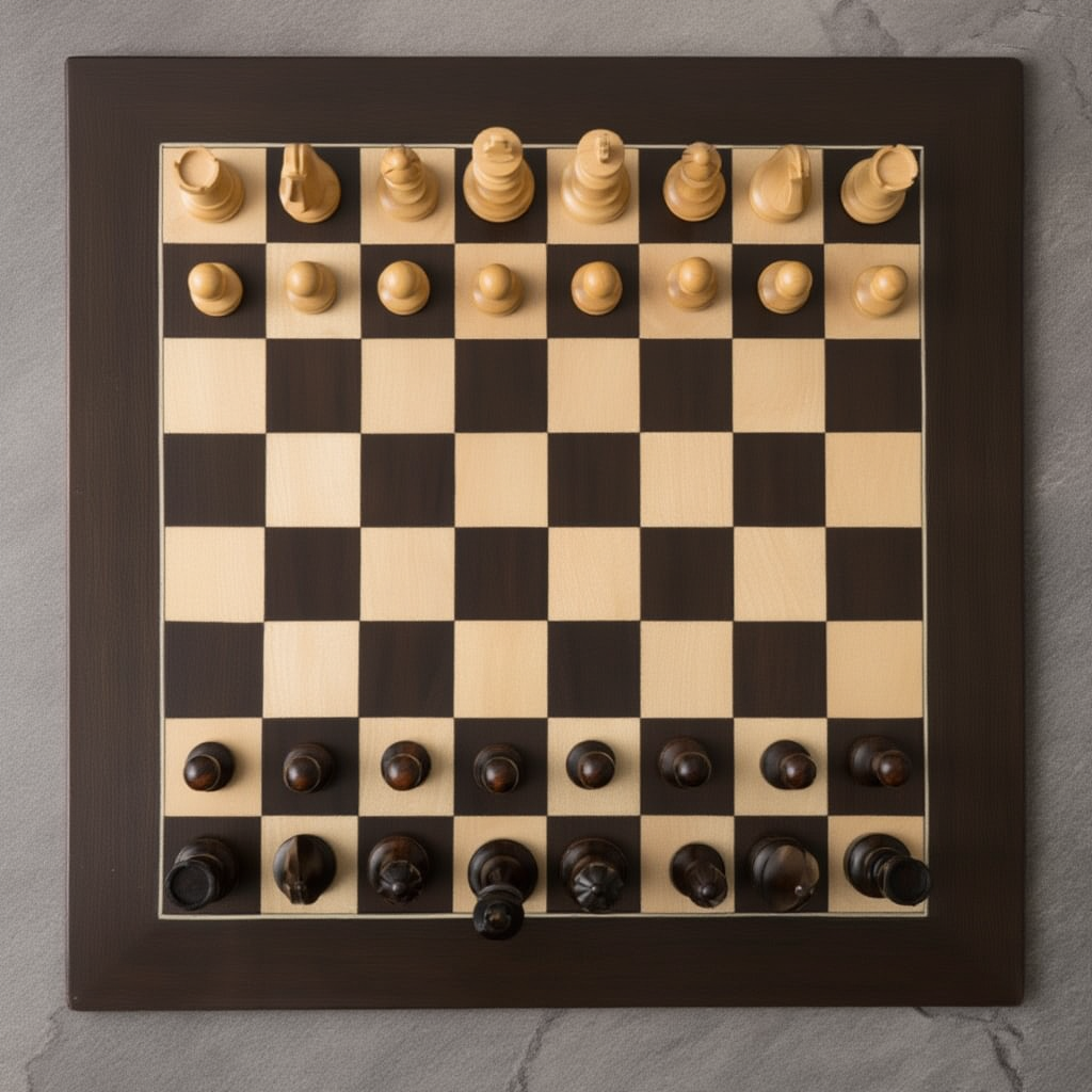 Ensemble d'Échecs en Bois Wengé et Sycomore avec Pièces en Buis – Jeu d'Échec Traditionnel