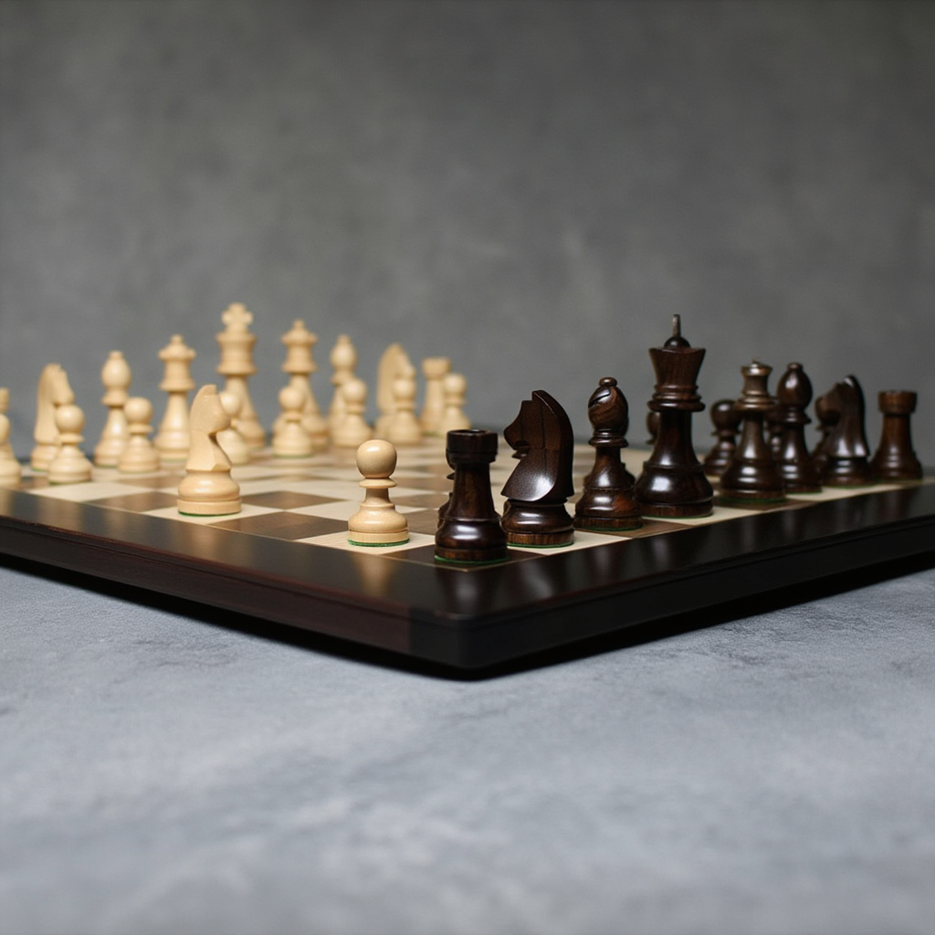 Ensemble d'Échecs en Bois Wengé et Sycomore avec Pièces en Buis – Jeu d'Échec Traditionnel