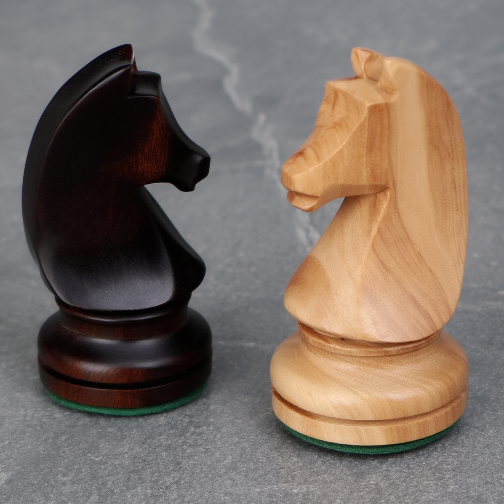 Ensemble d'Échecs en Bois Wengé et Sycomore avec Pièces en Buis – Jeu d'Échec Traditionnel