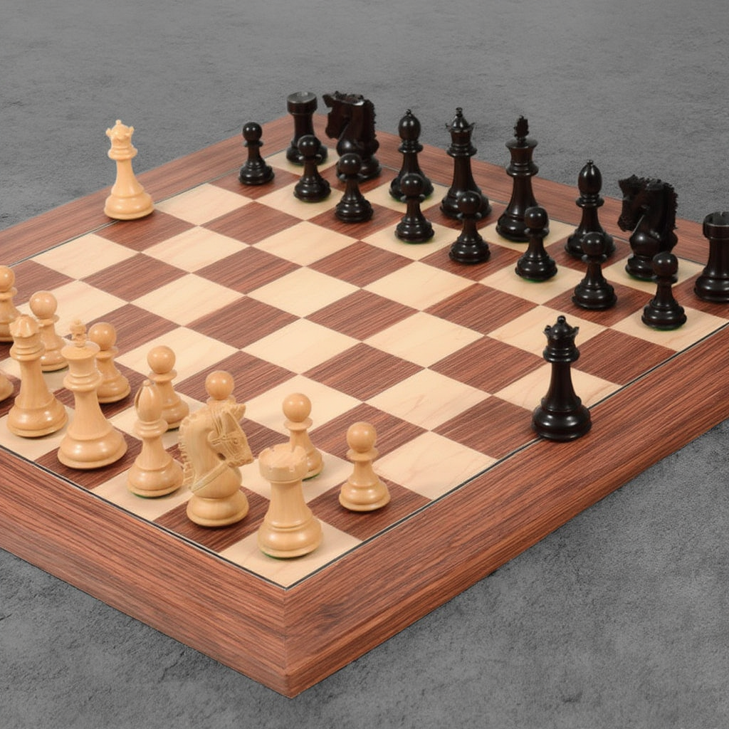 Echiquier en Bois de Buis et Ébène | Jeu d'Échec avec Plateau Inclus pour Passionnés de Stratégie