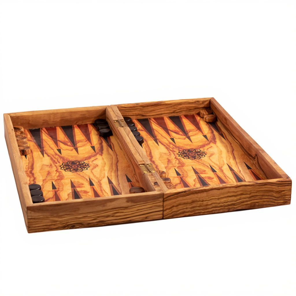 Plateau d'Échecs en Bois d'Olivier | Design Élégant et Pliable | Compact pour Voyage et Décoration 3